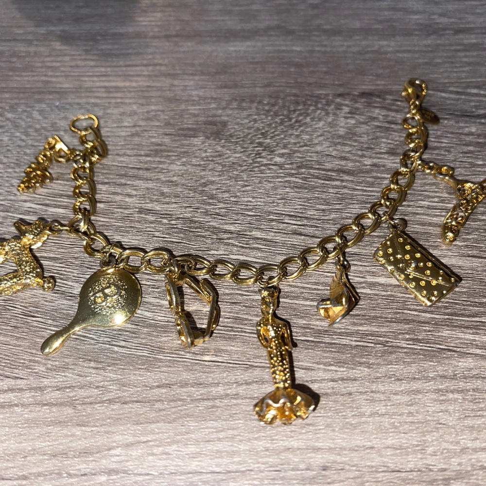 Vintage Barbie Gold Platted Charm Bracelet